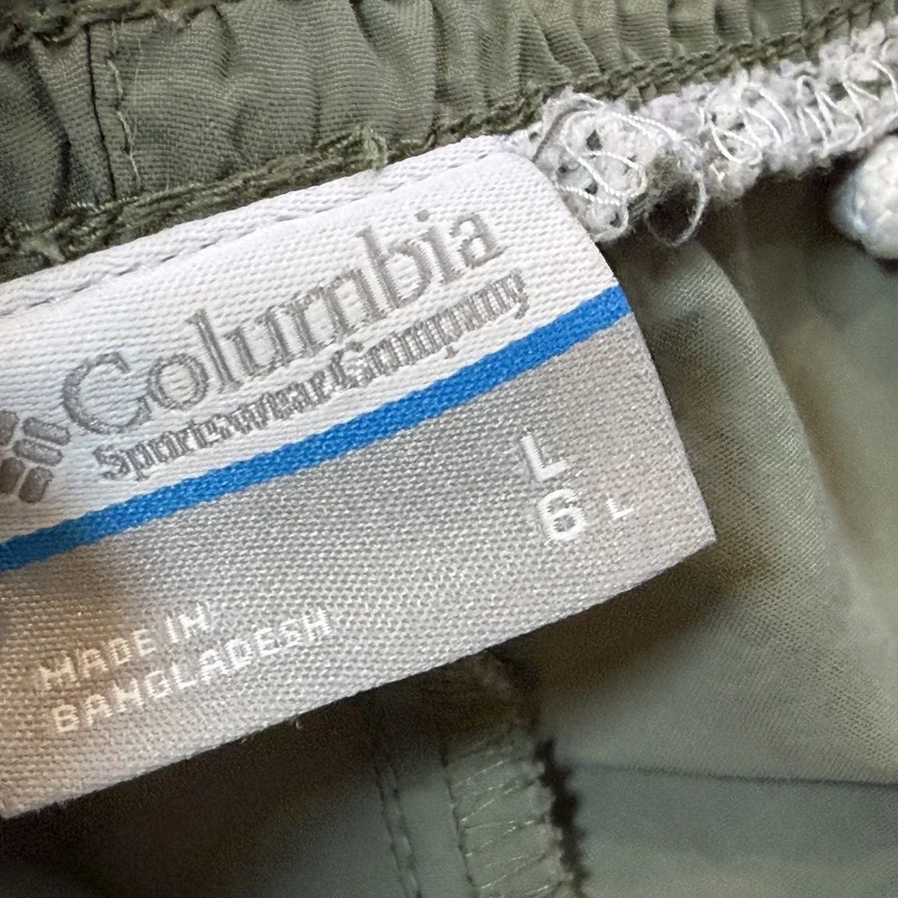 Columbia PFG Omni Shade Swim Trunks Mens Size Large Green Elastic Waist Pockets